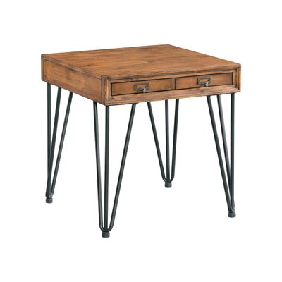 Boone Occasional End Table w/Tray - LIGHT WALNUT
