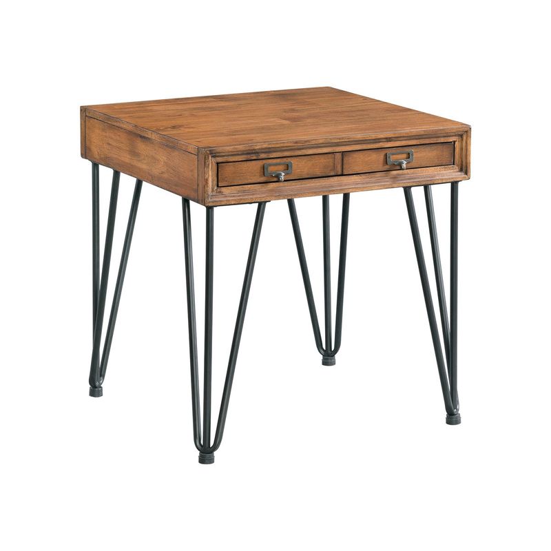 Boone Occasional End Table w/Tray - LIGHT WALNUT