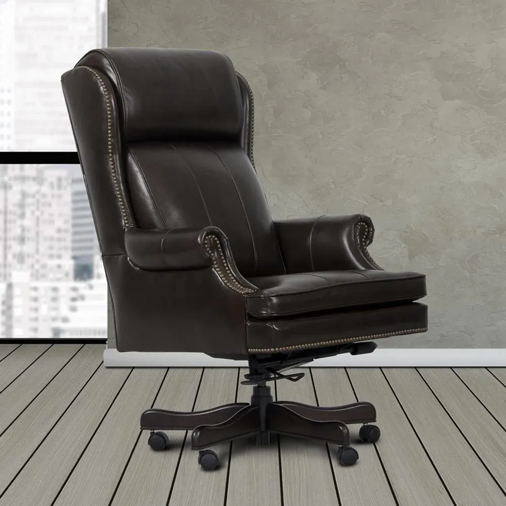 PACIFIC BROWN LEATHER DESK CHAIR