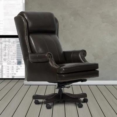 PACIFIC BROWN LEATHER DESK CHAIR