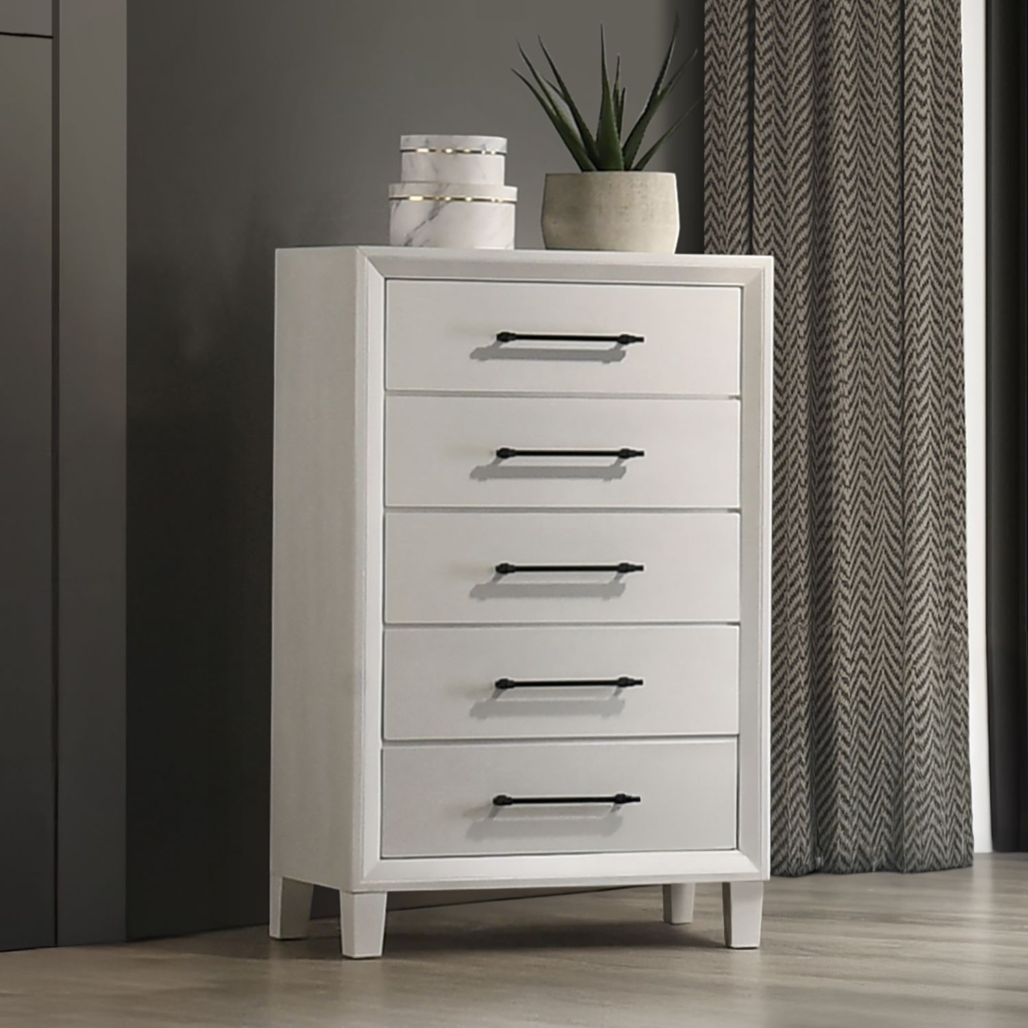 BALLARD 5 DRAWER CHEST-WHITE