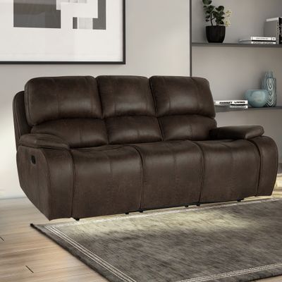 BROOKINGS SOFA W/DUAL RECLINER-BROWN