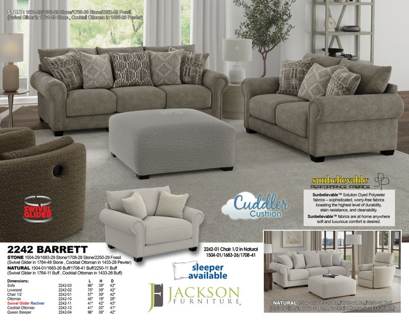 BARRETT LOVESEAT - STONE