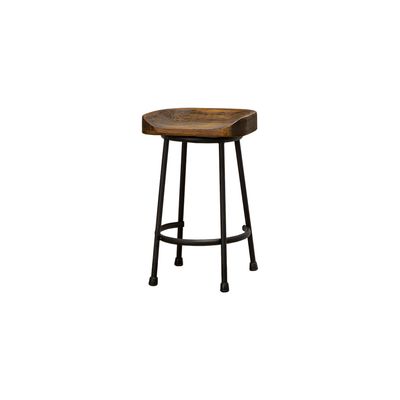 TRAVIS COUNTER HEIGHT STOOL - SADDLE BROWN