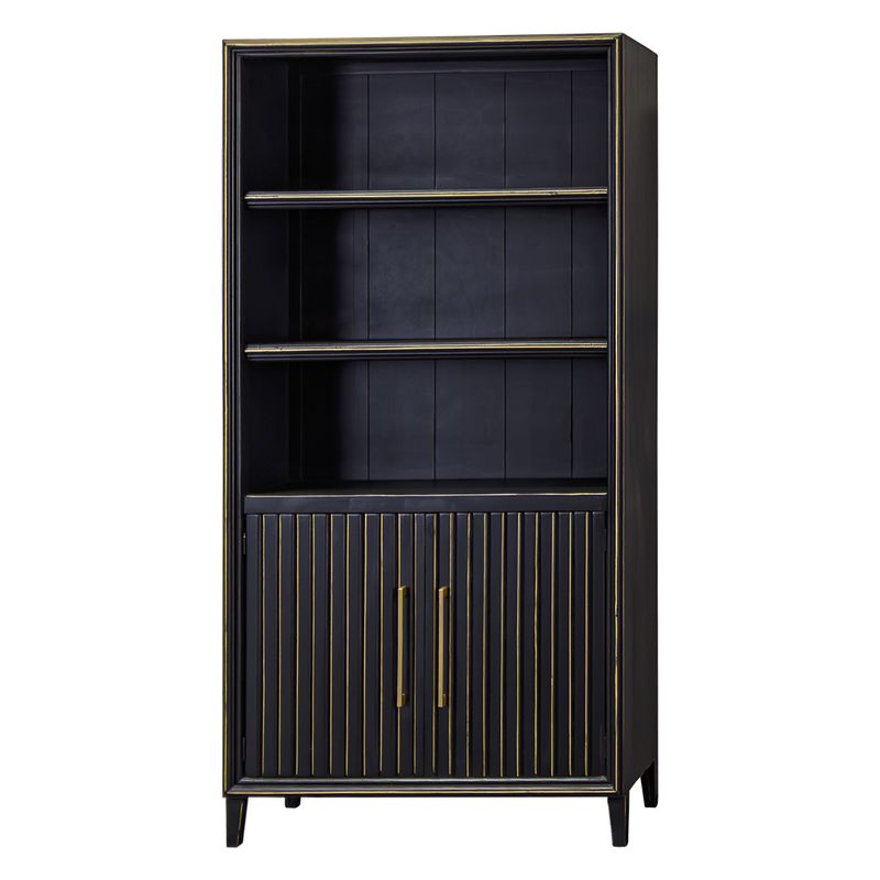 RILEY 2 DOOR BOOKCASE - GOLDEN BLACK
