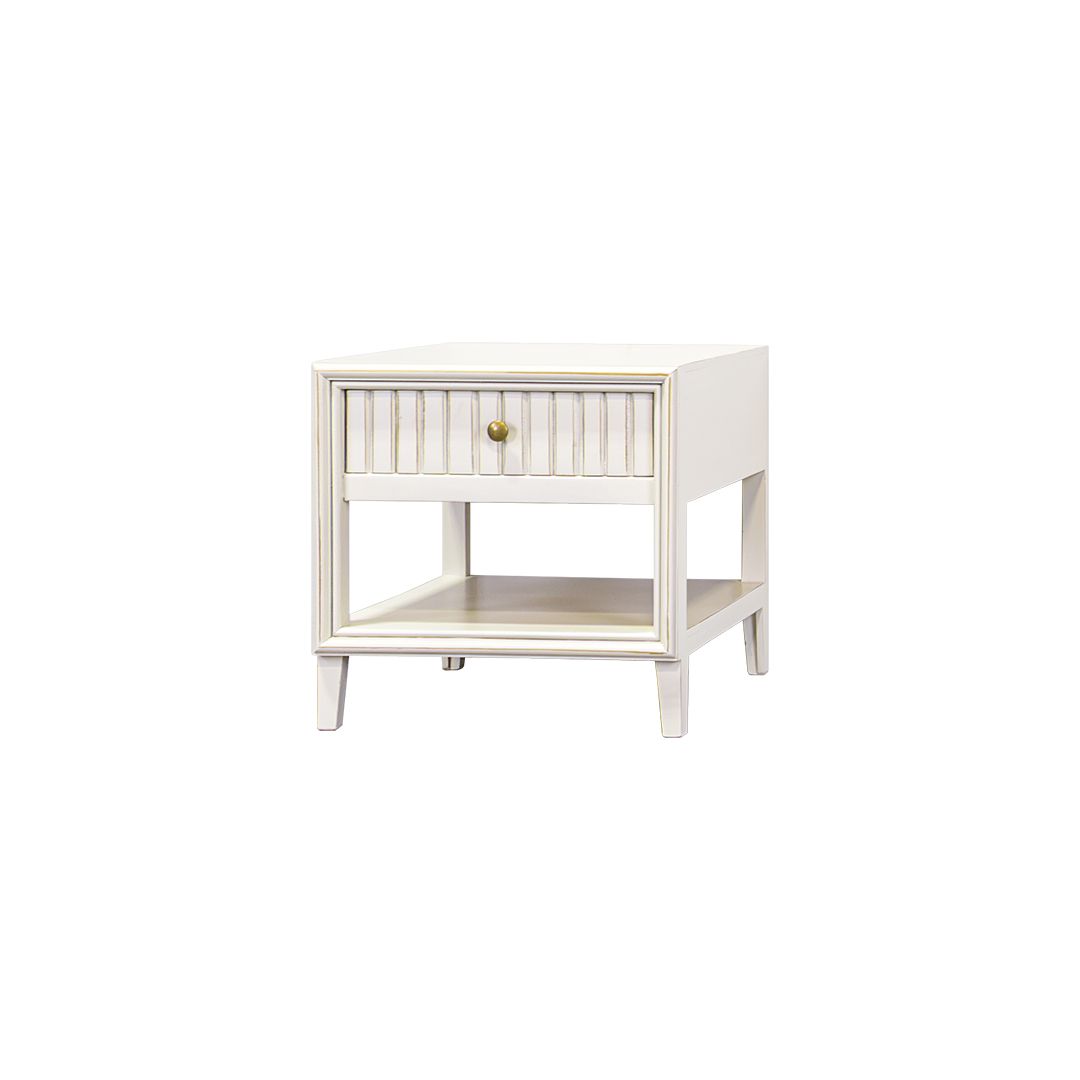 RILEY END TABLE - GOLDEN WHITE