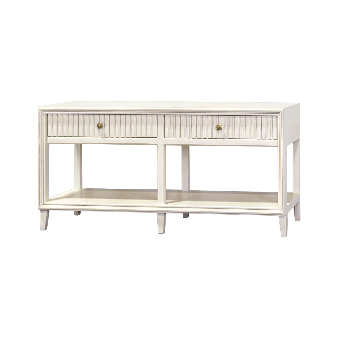 RILEY SOFA TABLE - GOLDEN WHITE