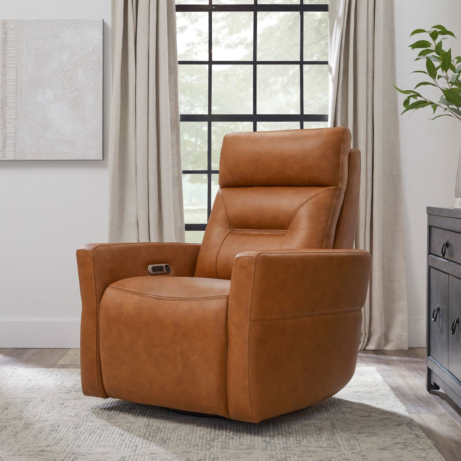 REMMINGTON POWER SWIVEL GLIDER RECLINER - VINTAGE CARAMEL