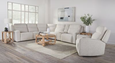 LANCASTER 6PC MODULAR SECTIONAL - FLUFFY RIVER ROCK