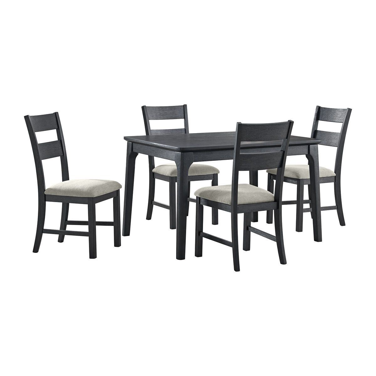 Garcia 5PC Dining Set with Table and 4 Chairs - Black