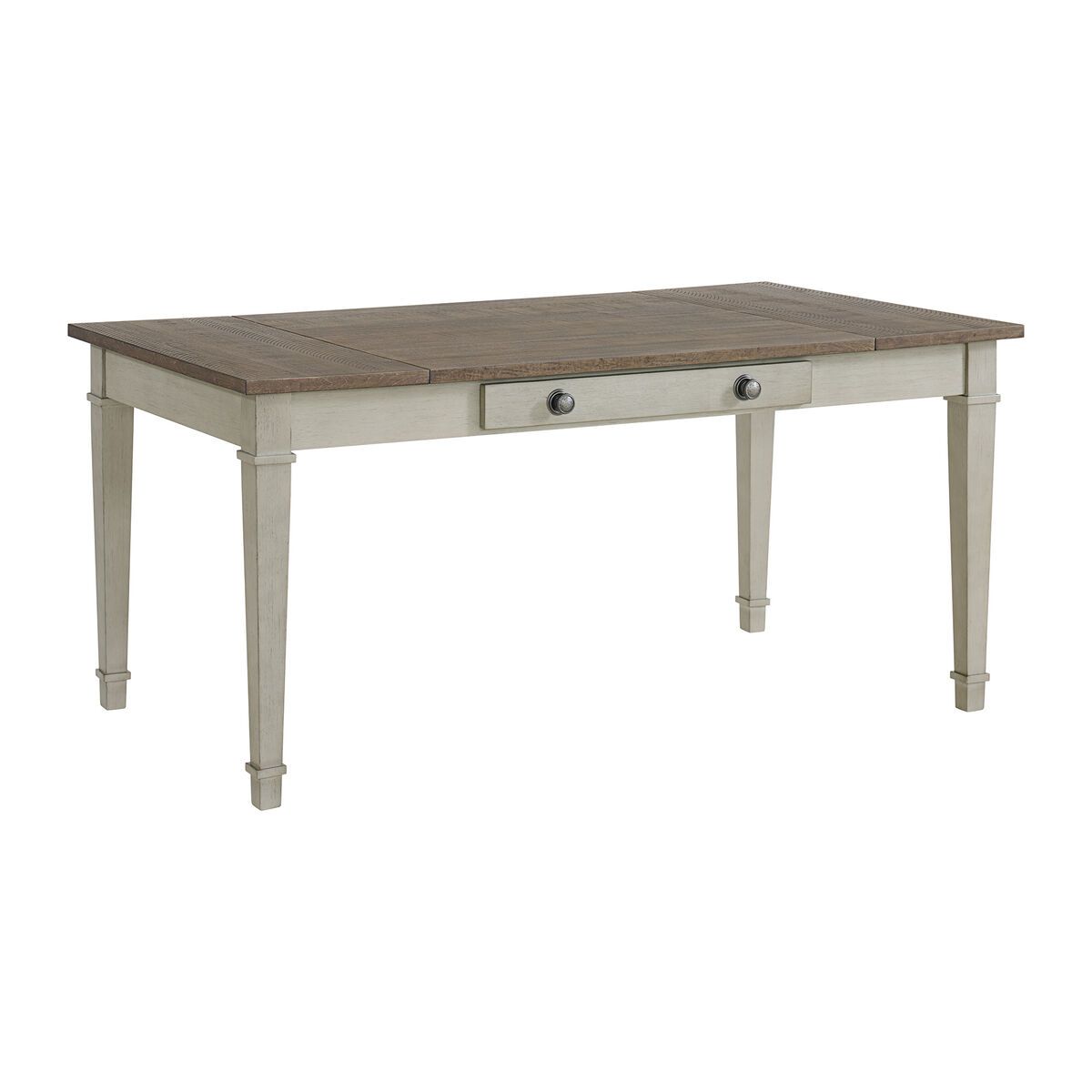 Farmington Rectangular Dining Table - Medium Brown and Washed Stone