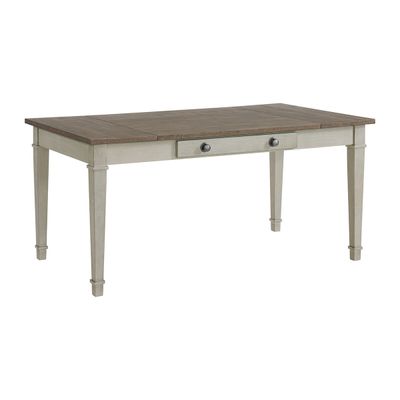 Farmington Rectangular Dining Table - Medium Brown and Washed Stone