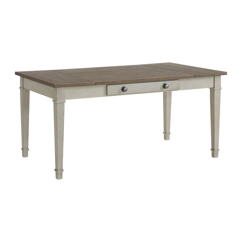 Farmington Rectangular Dining Table - Medium Brown and Washed Stone