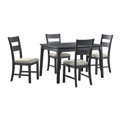 Garcia 5PC Dining Set with Table and 4 Chairs - Black
