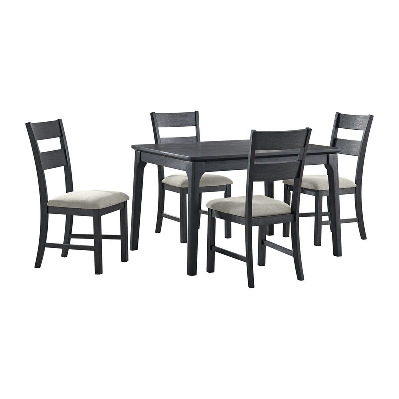 Garcia 5PC Dining Set with Table and 4 Chairs - Black