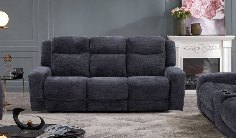 RECLINING SOFA W/ DROPDOWN TABLE - LUCIE CHARCOAL