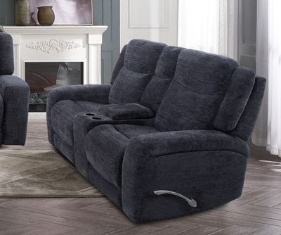 DUAL GLIDER CONSOLE POWER RECLINING LOVESEAT - LUCIE CHARCOAL