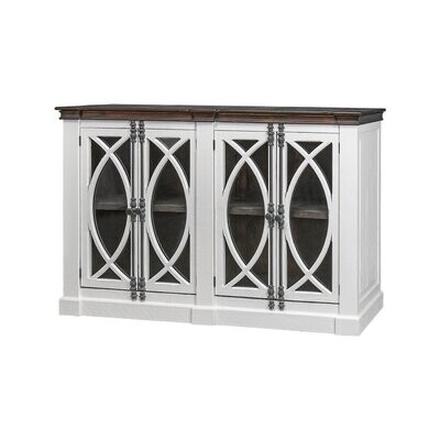 PESCARA 4 GLASS DOOR CONSOLE - AGED WHITE TOBACCO