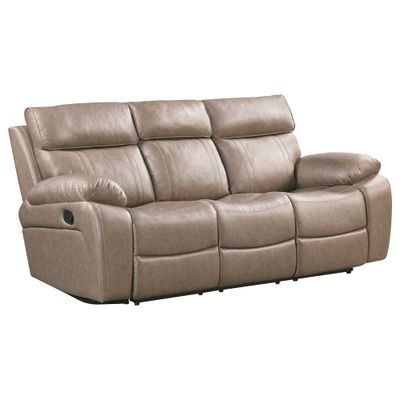 THEON RECLINING SOFA W/ DROPDOWN TABLE - STOKES TOFFEE