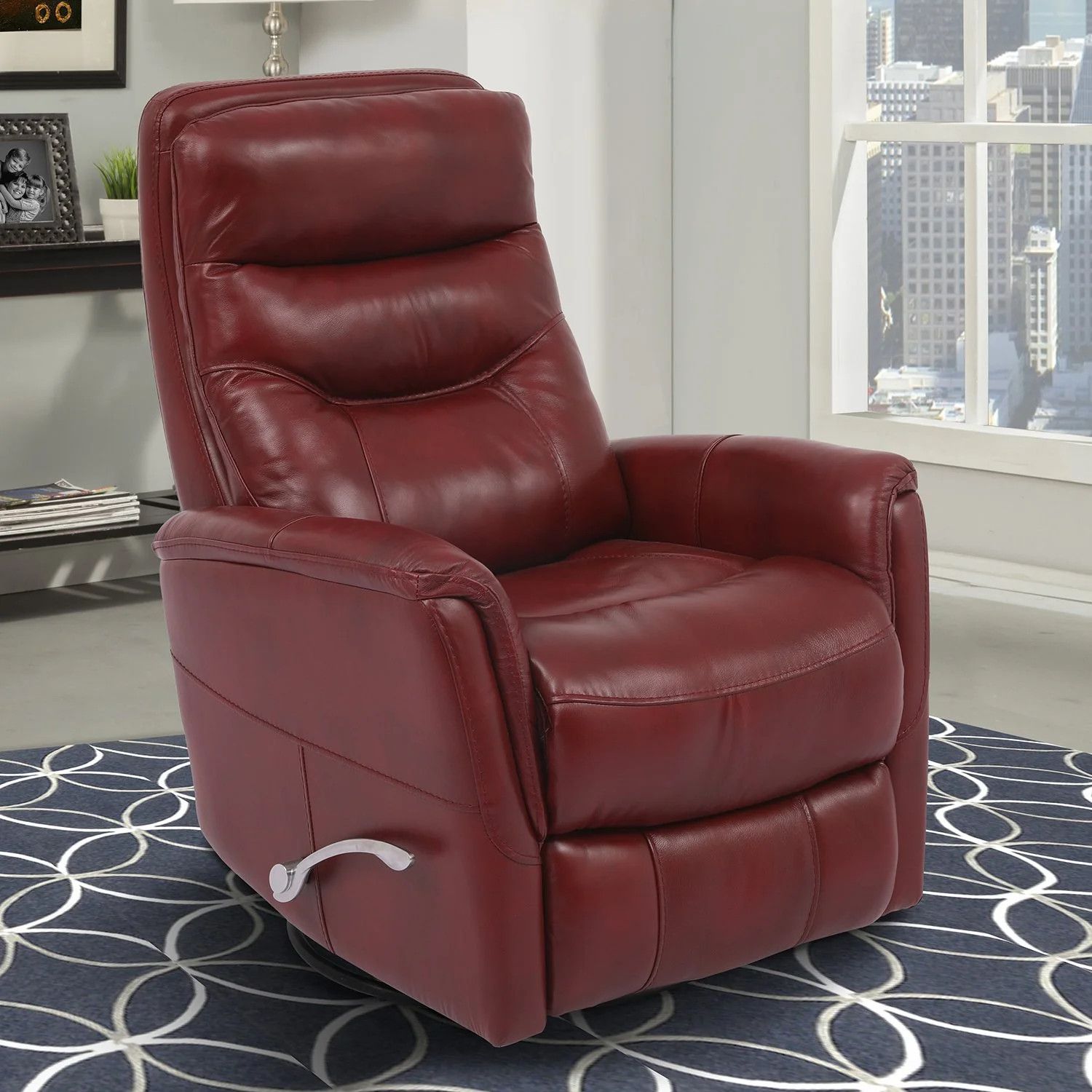 GEMINI LEATHER RECLINER - ROUGE