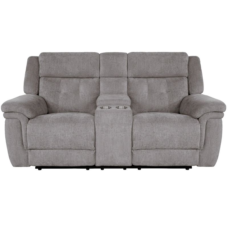 RICHLAND Power Loveseat with Console &amp; Power Headrests - BRISTOL GREY