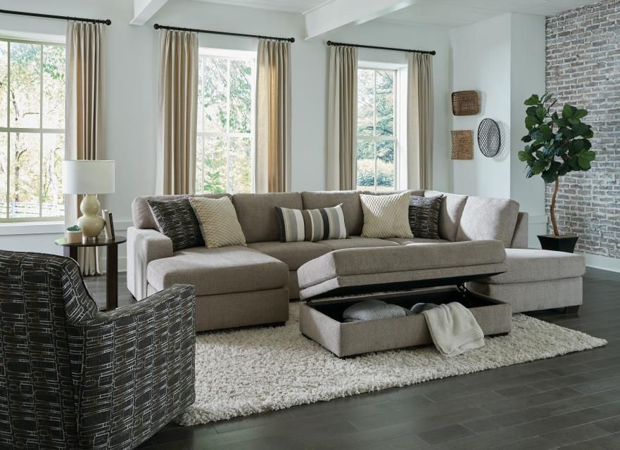 BRI PEWTER STORAGE OTTOMAN