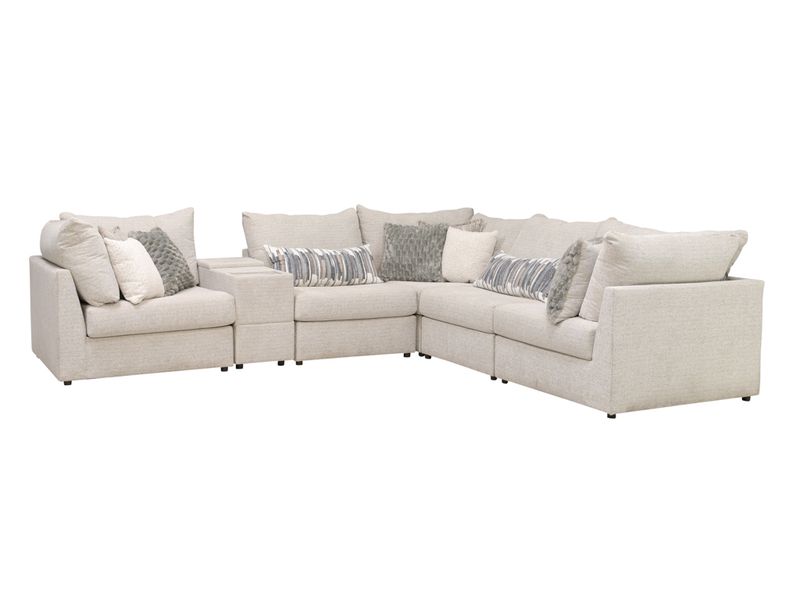 JAMESON ECRU 5 PC L-SHAPED SECTIONAL (3 CORNER 2 ARMLESS)