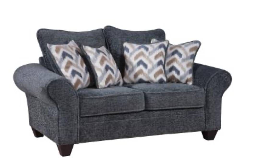 FLANNERY CHARCOAL LOVESEAT
