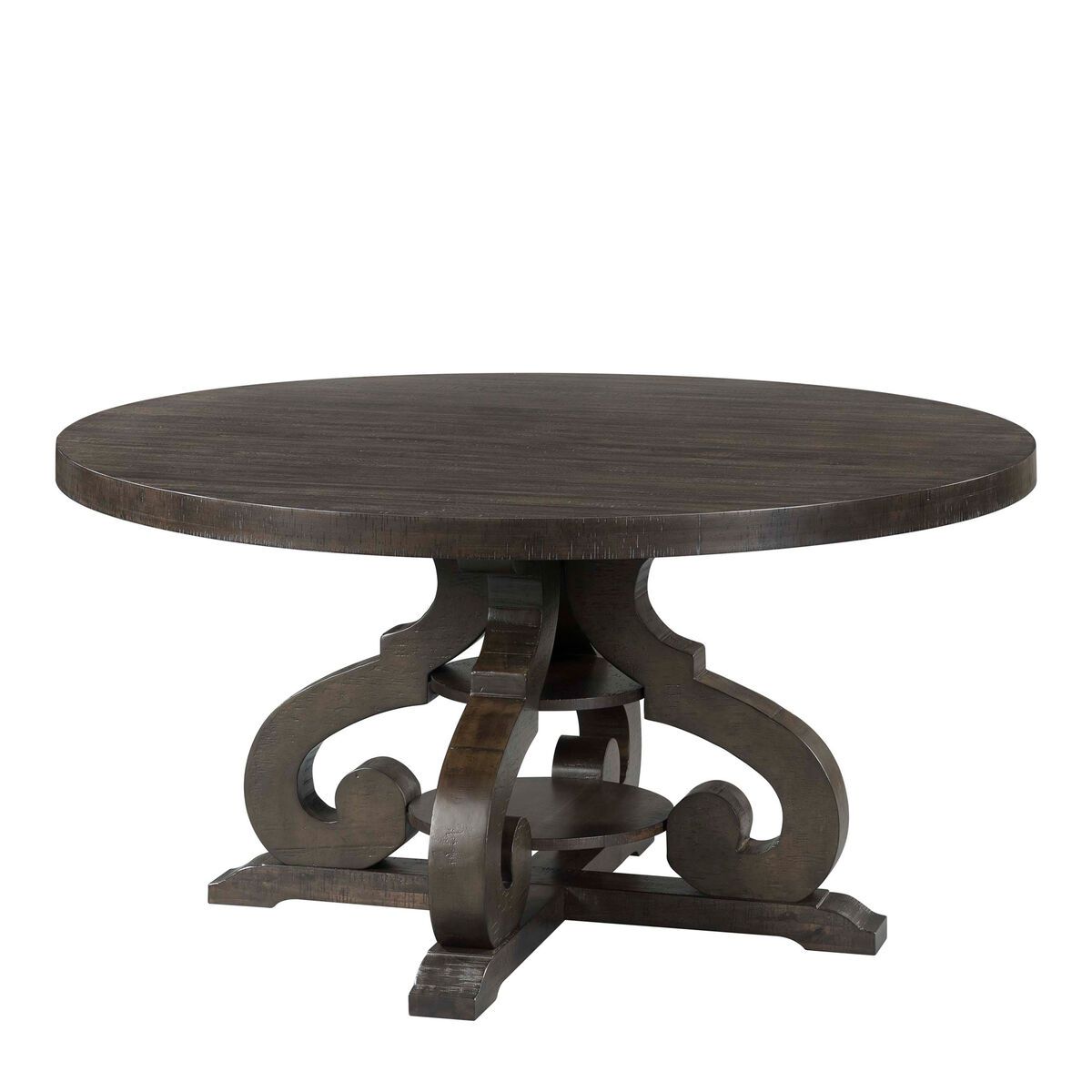 STONE ROUND DINING TABLE W/PU BASE IN CHARCOAL