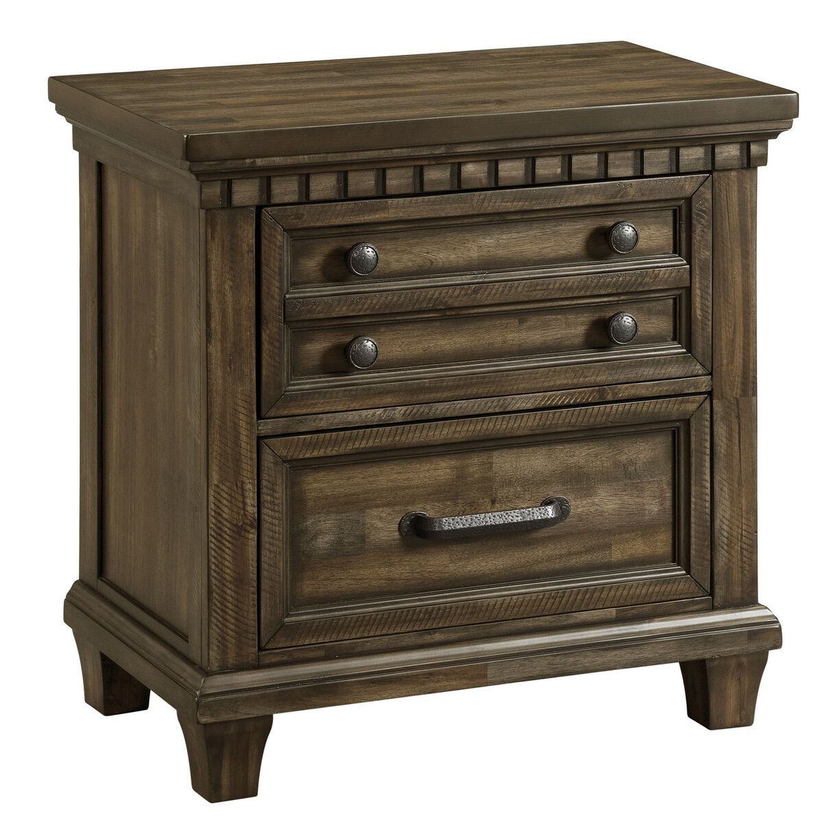 MCCOY 2-DRAWER NIGHTSTAND WITH USB IN CHARCOAL