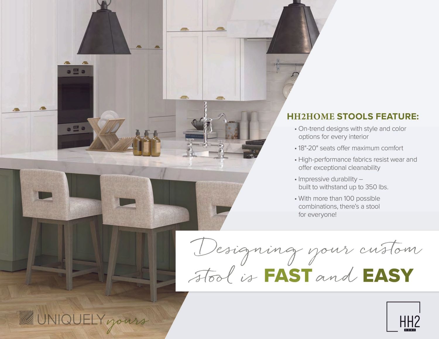 Uniquely Yours Poly-U/Metal Adjustable Swivel Stool