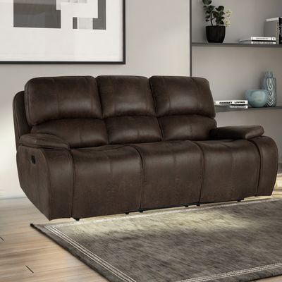 BROOKINGS SOFA W/DUAL RECLINER-BROWN