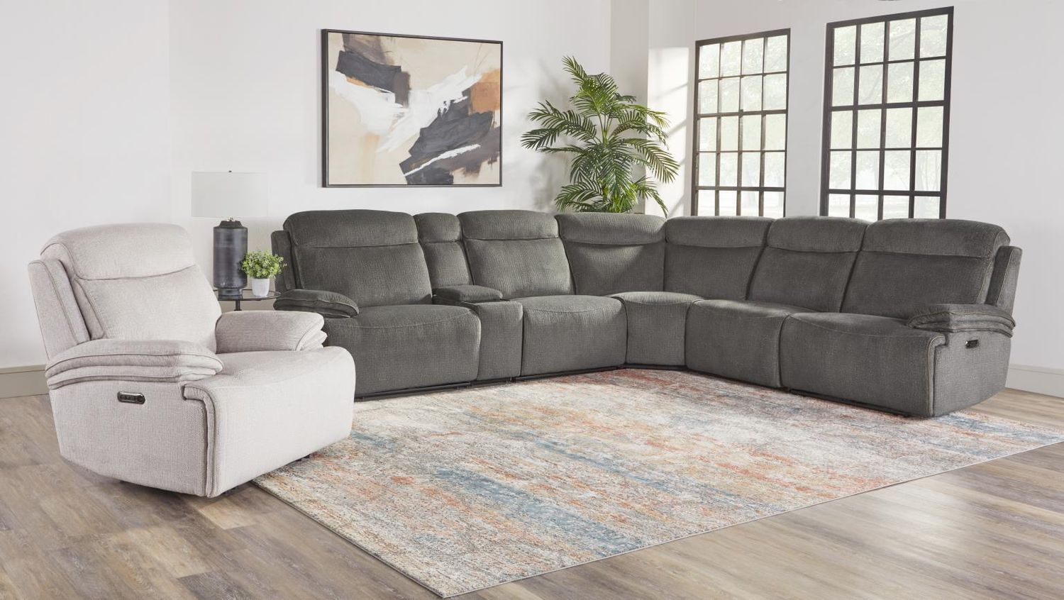 ALPINE 6PC MODULAR POWER SECTIONAL - AIRY MIDNIGHT