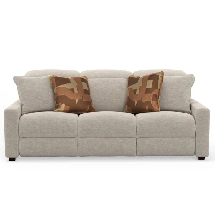 ADA Power Adjustable Headrest Power Sofa w/3 Recliners - CAMEL