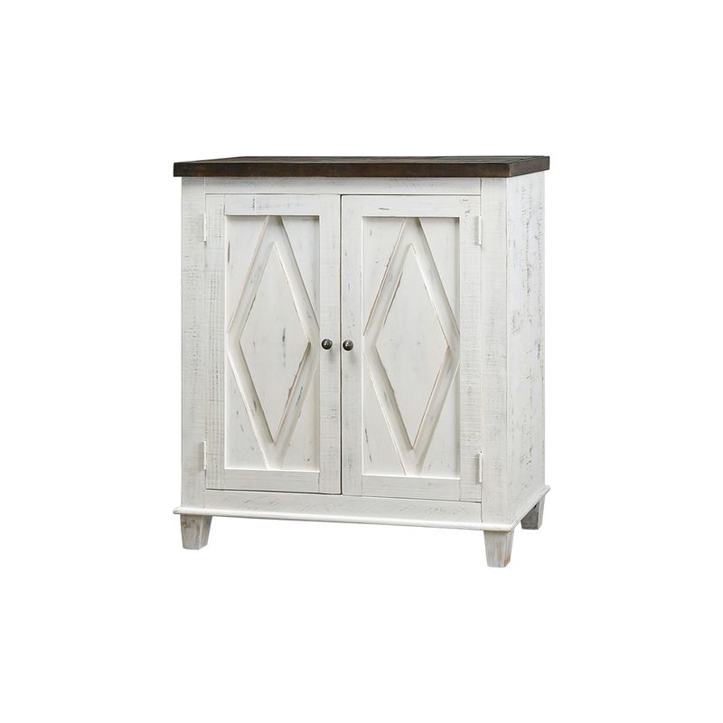 DIAMOND 2 DOOR CURIO CABINET - SIERRA WHITE WITH SIERRA BROWN TOP