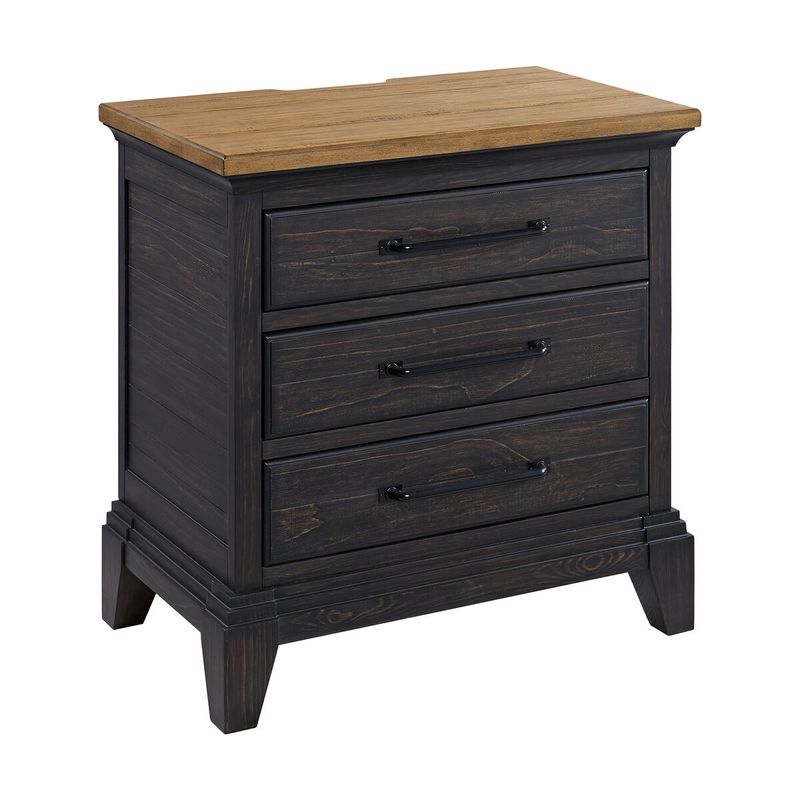 MONTROSE NIGHTSTAND W/ CHARGER &amp; SENSOR LIGHT - ESPRESSO &amp; BROWN