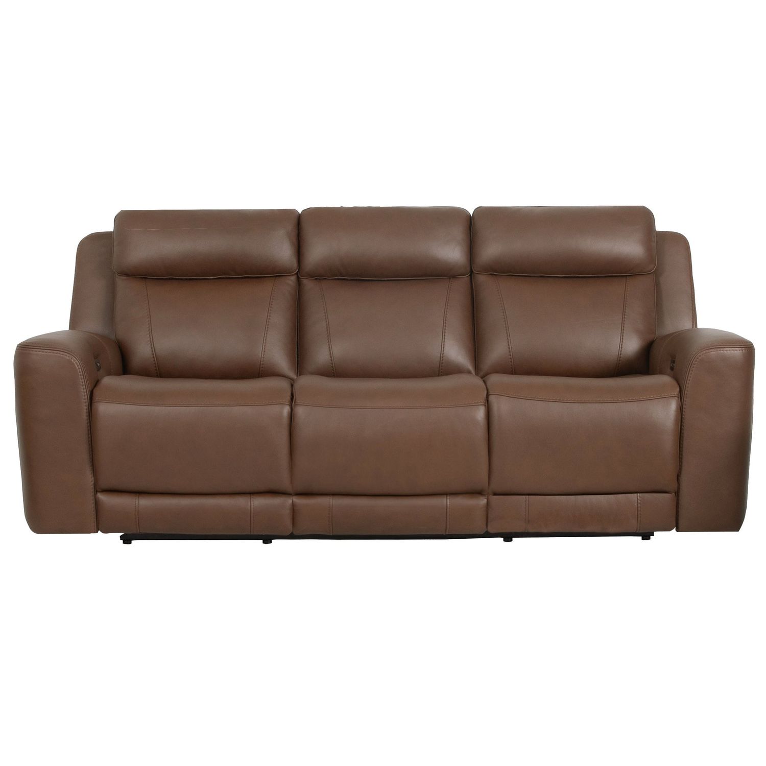 CALGARY LEATHER POWER RECLINING SOFA W/ POWER HEADREST - AUTUMN UMBER