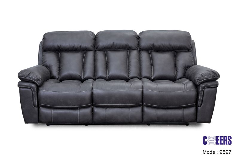 MANUAL RECLINING SOFA - CAYMAN GUNMETAL