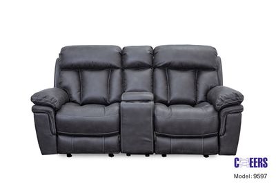 MANUAL RECLINING CONSOLE LOVESEAT - CAYMAN GUNMETAL
