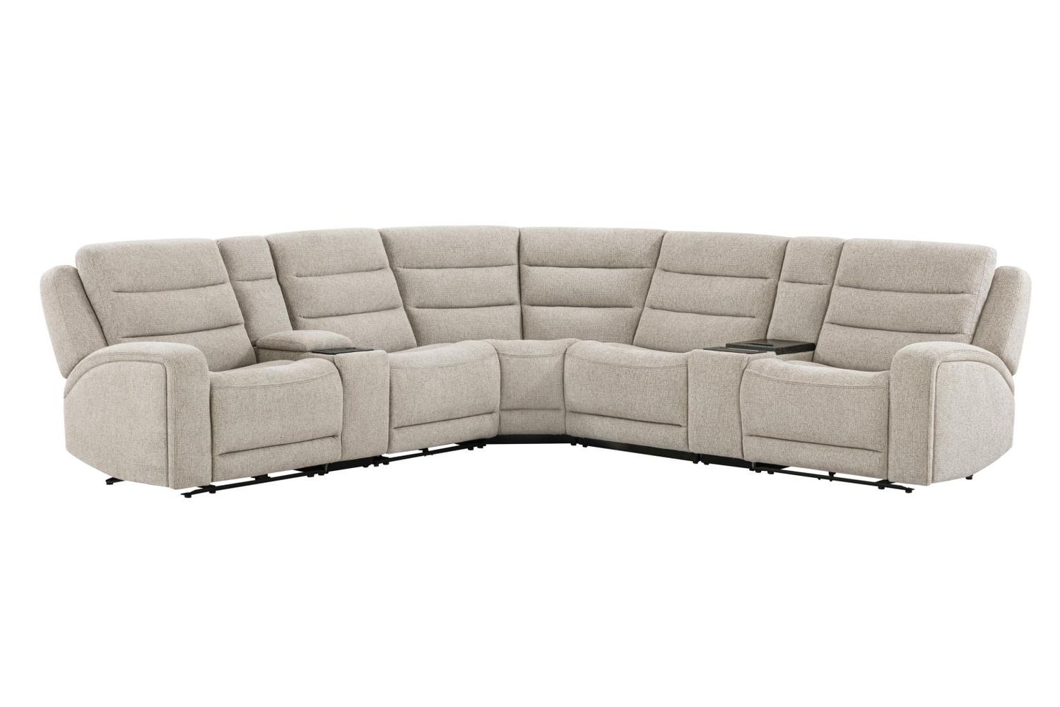 FELIX 6pc Power Zero Gravity Modular Sectional with Power Headrest w/ Beverage Chiller - MARI FAWN
