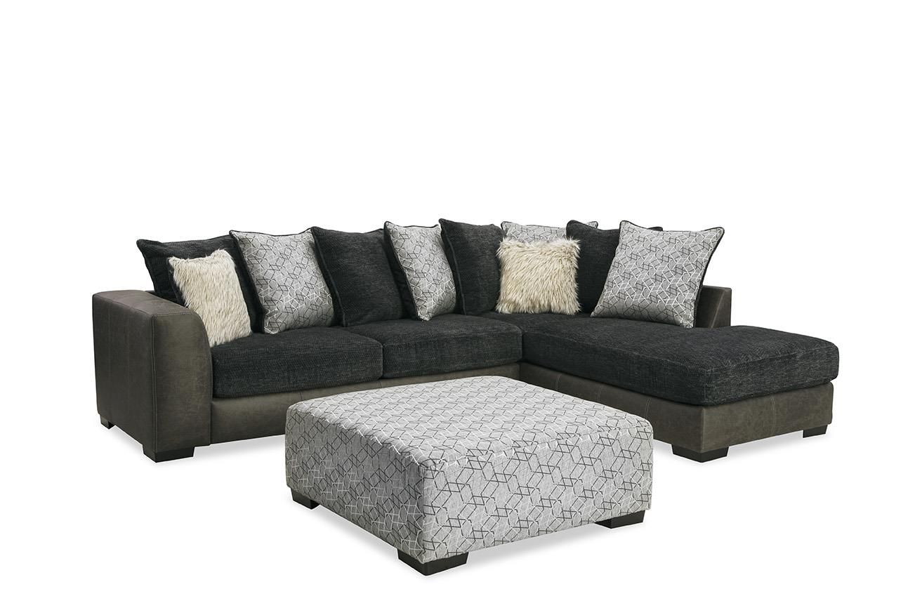 ZAFTIG EBONY 2PC SECTIONAL