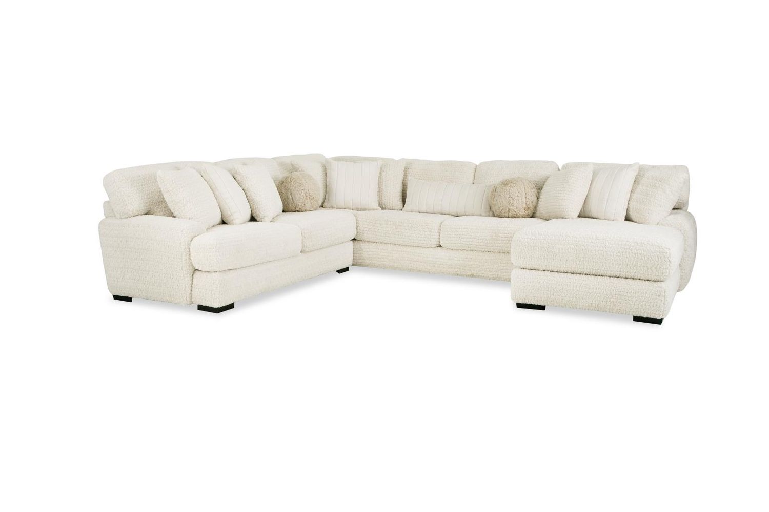 Doodle Ivory 3PC SECTIONAL w/ RAF CHAISE