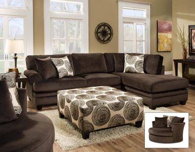 GROOVY CHOCOLATE 2PC SECTIONAL