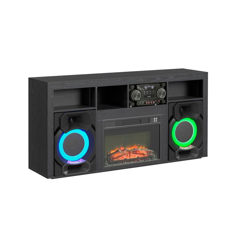 St. Cloud Fireplace with Sound System - Black