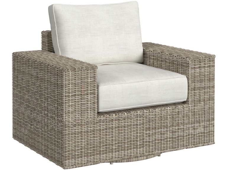 Carmona Swivel Chair - Natural and Olefin Beige