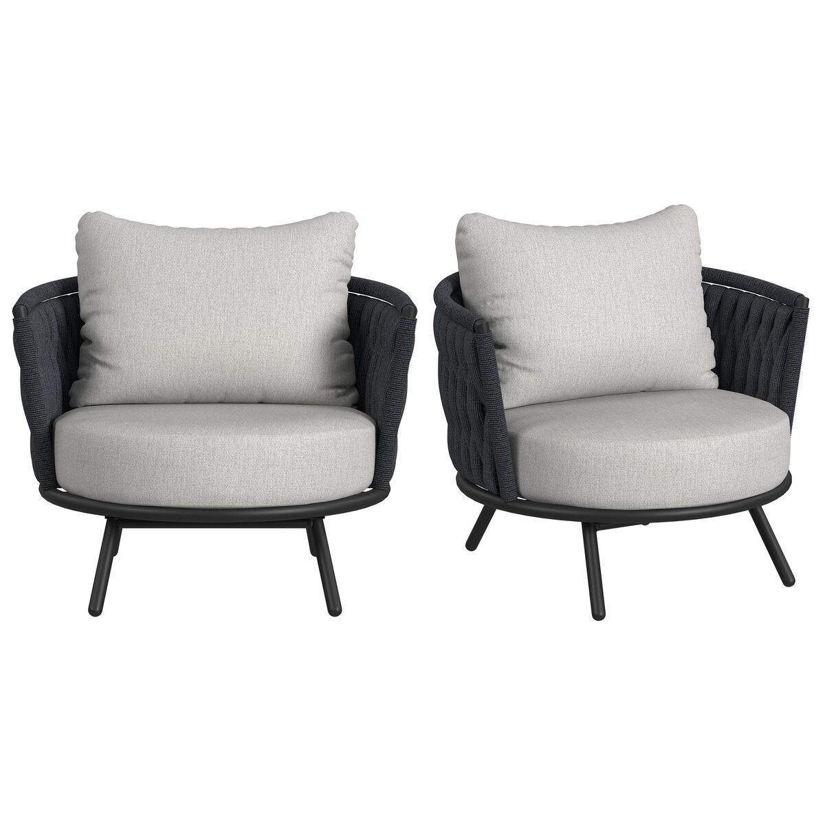 Bali Chairs with Olefin Grey in Dark Grey (MUST ORDER IN PAIRS)