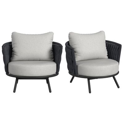 Bali Chairs with Olefin Grey in Dark Grey (MUST ORDER IN PAIRS)