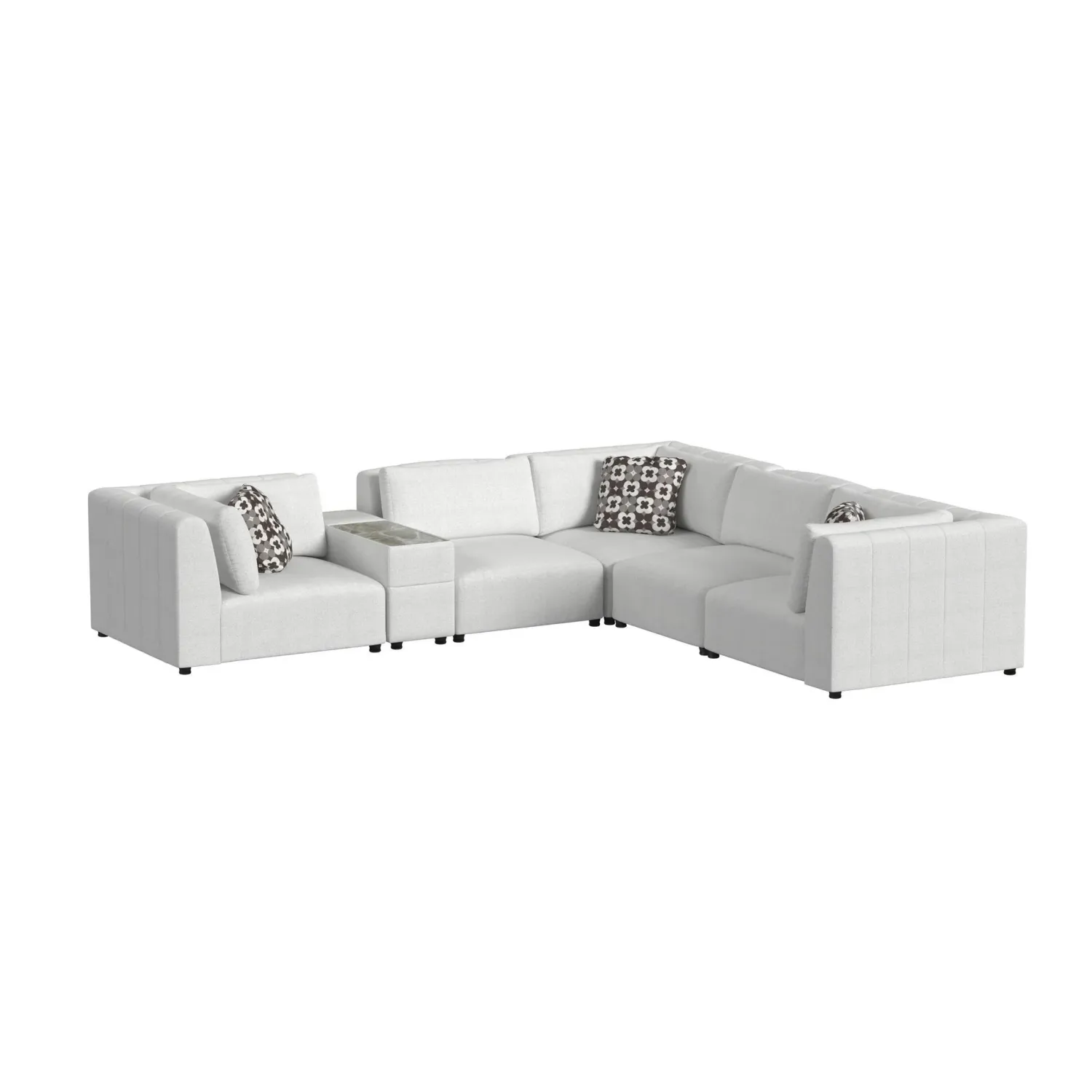 ZANDARA 6PC SECTIONAL W/ CONSOLE- OLEFIN BEIGE