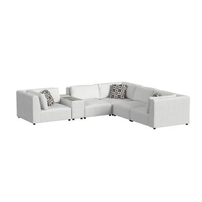 ZANDARA 6PC SECTIONAL W/ CONSOLE- OLEFIN BEIGE