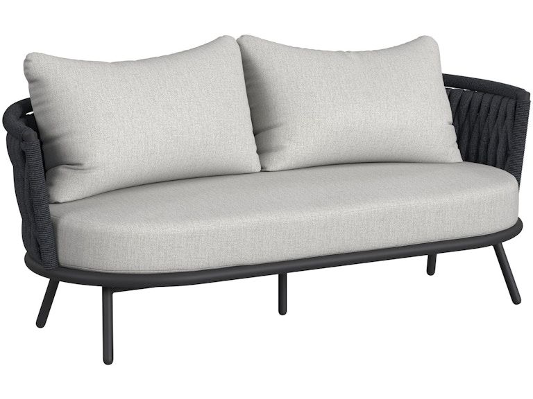 Bali Loveseat with Olefin Grey in Dark Grey